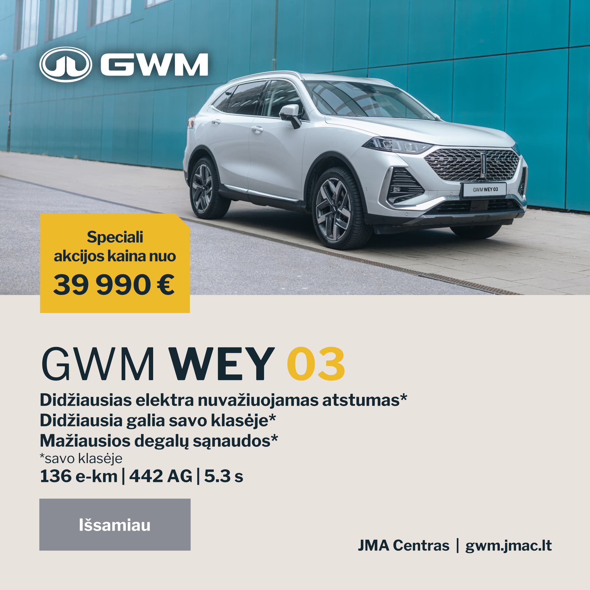 GWM WEY 03 – dabar už super kainą